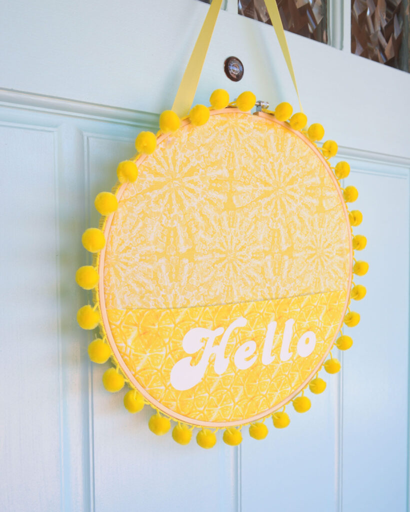 Sunshine front door wreath closeup