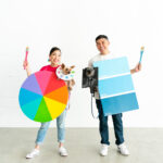 Color wheel and paint chip family costume